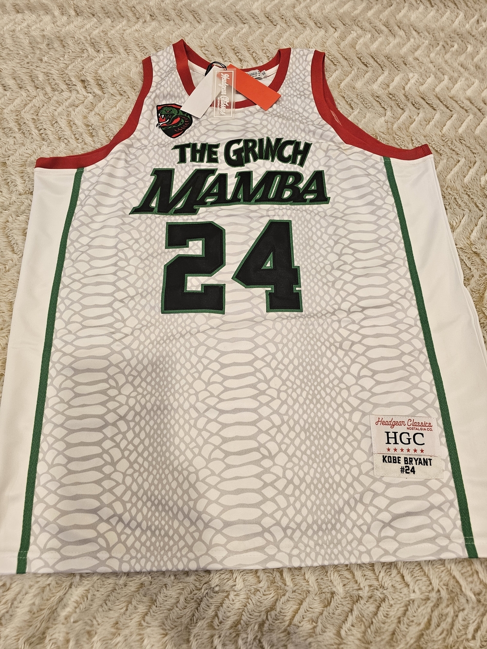 NWT The Grinch Mamba #24 Men's Basketball Jersey - White/Green/Red